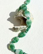 Coral Green Oval Beaded Necklace