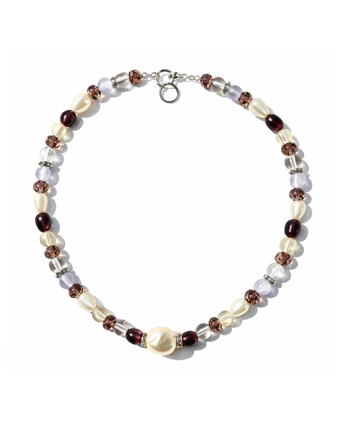 Multi crystal beaded necklace