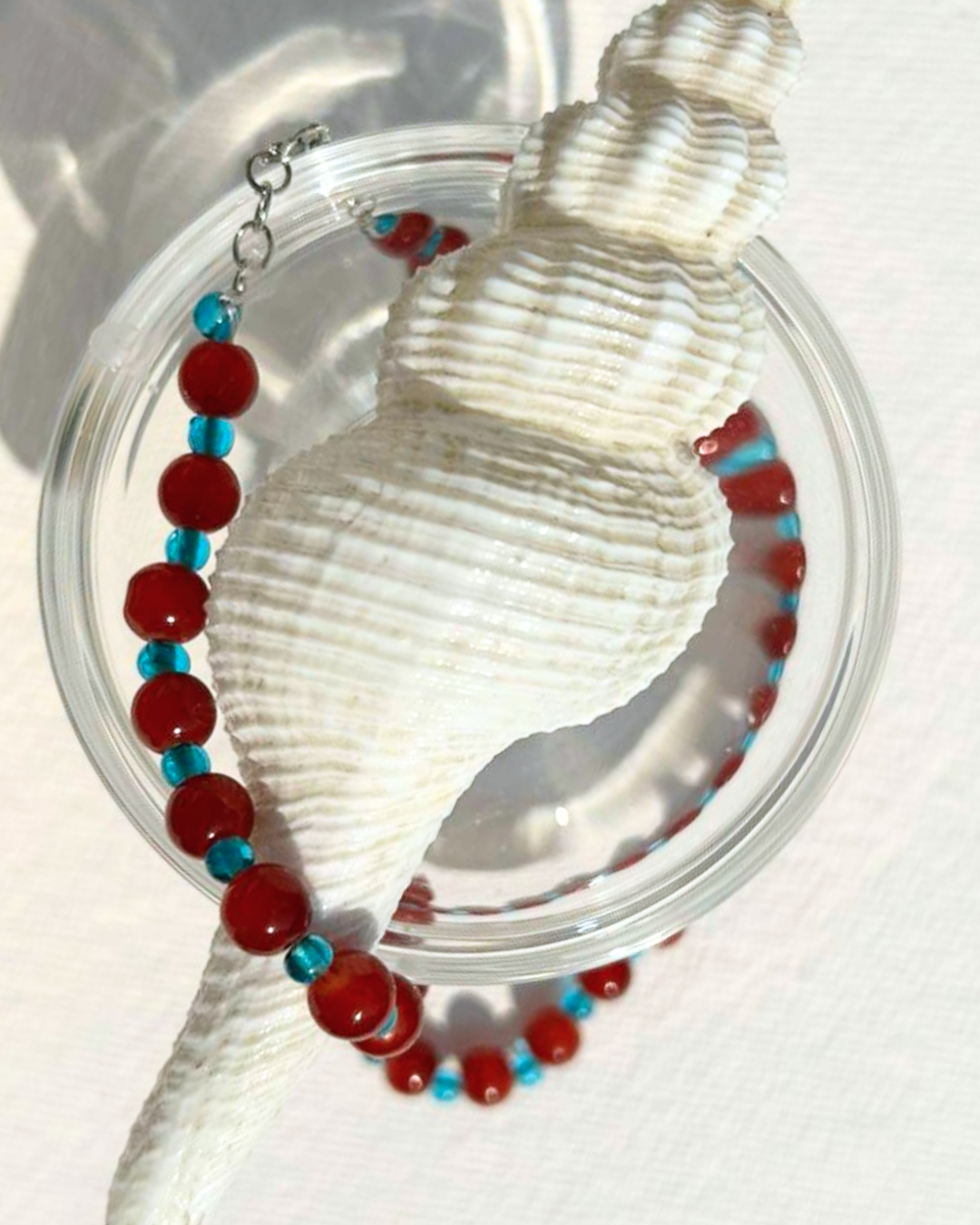 Red and Blue Beaded Necklace