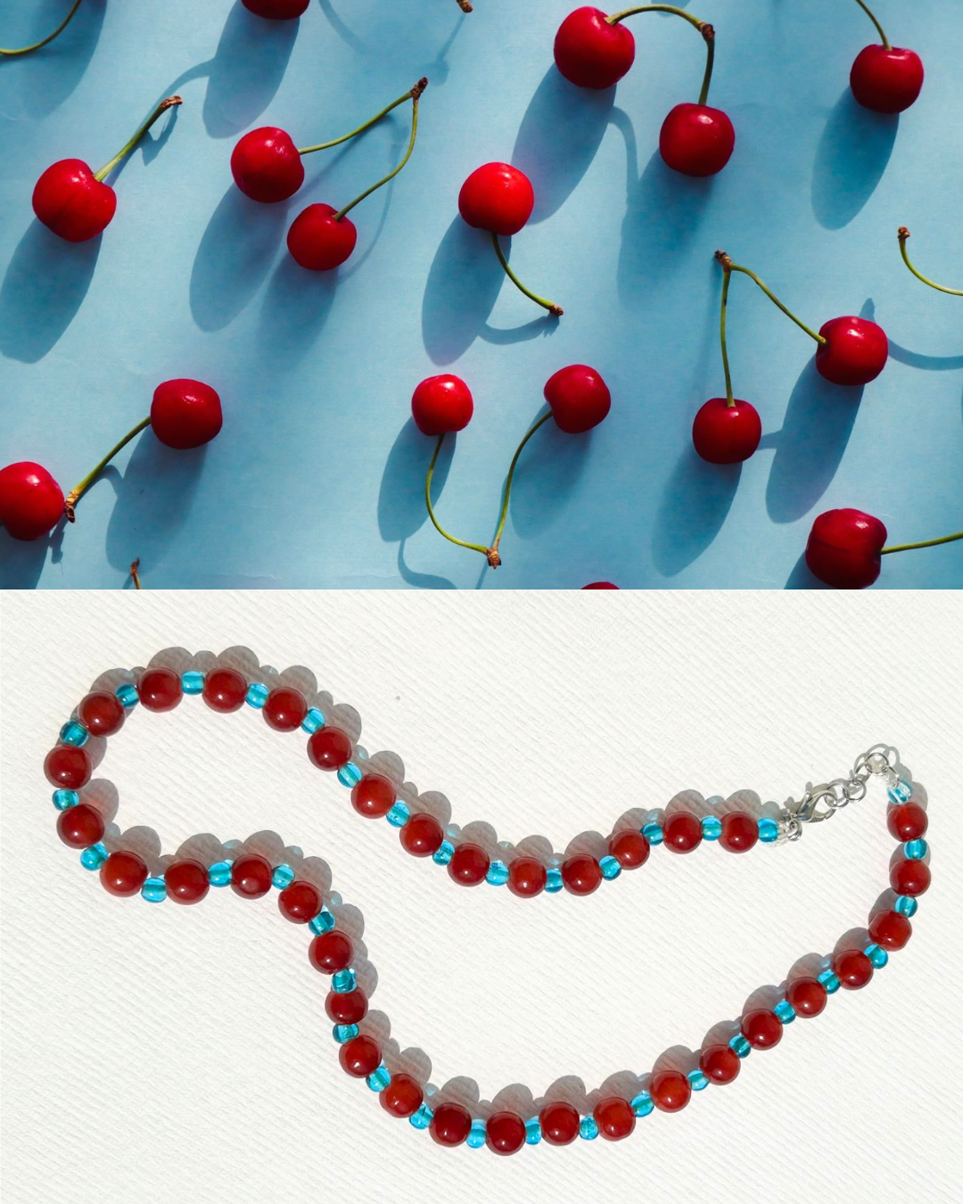 Red and Blue Beaded Necklace