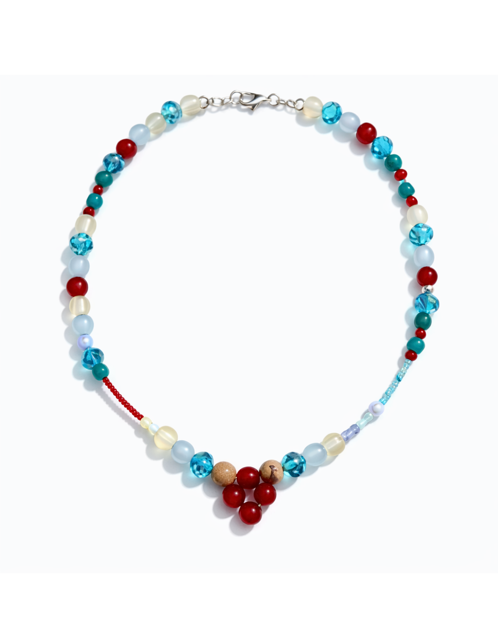 Red and Blue Beaded - Necklace
