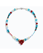 Red and Blue Beaded - Necklace