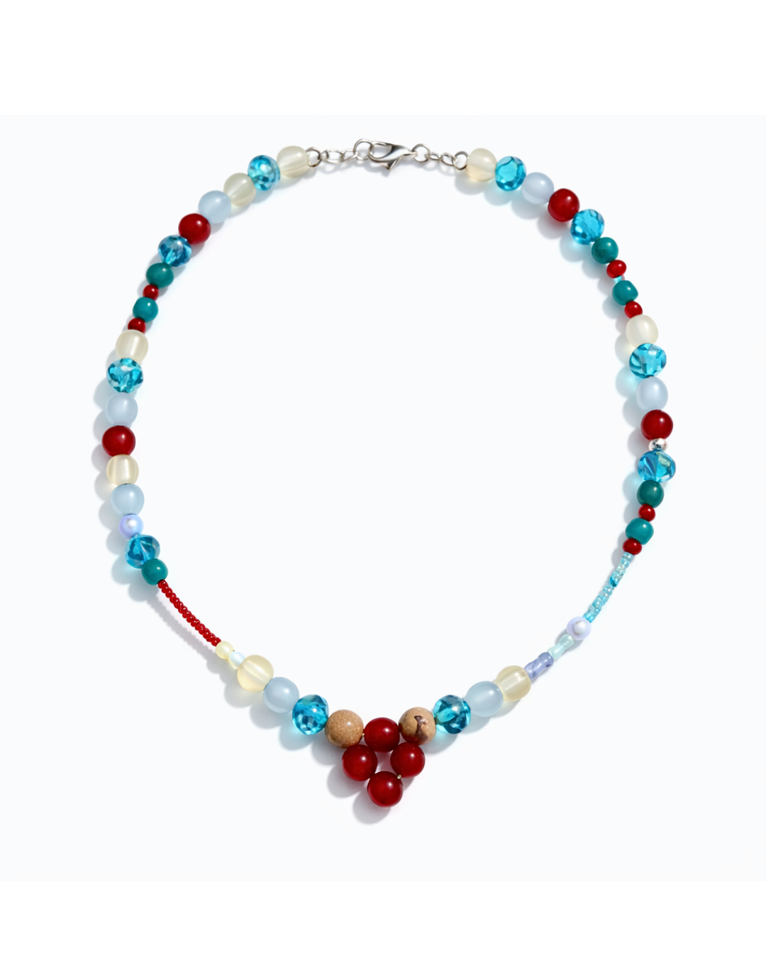 Red and Blue Beaded - Necklace