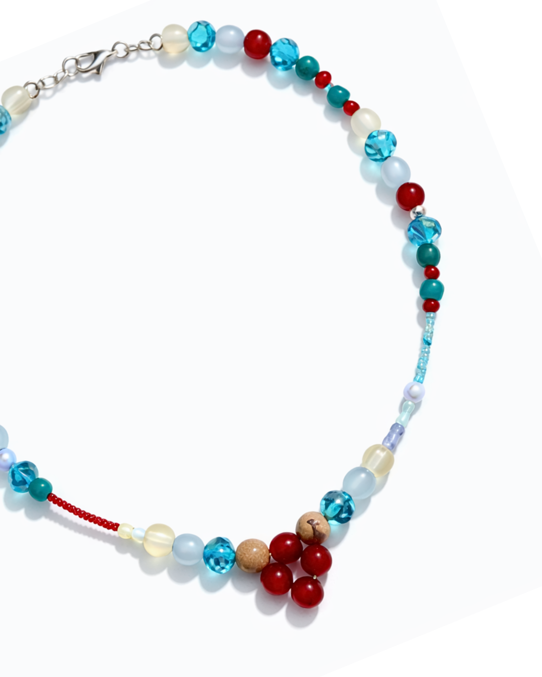 Red and Blue Beaded - Necklace