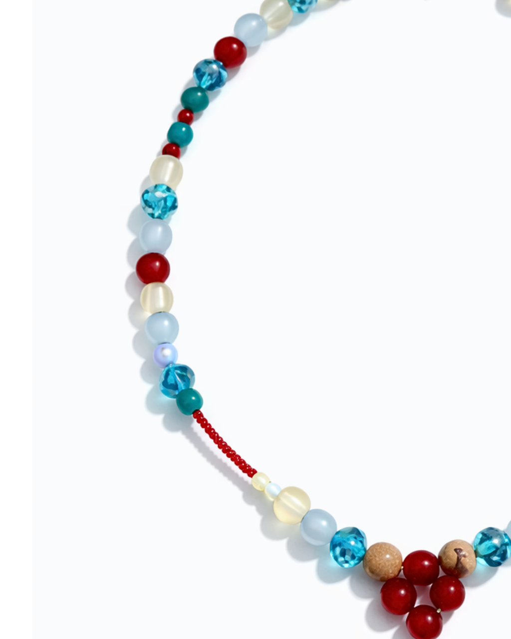 Red and Blue Beaded - Necklace