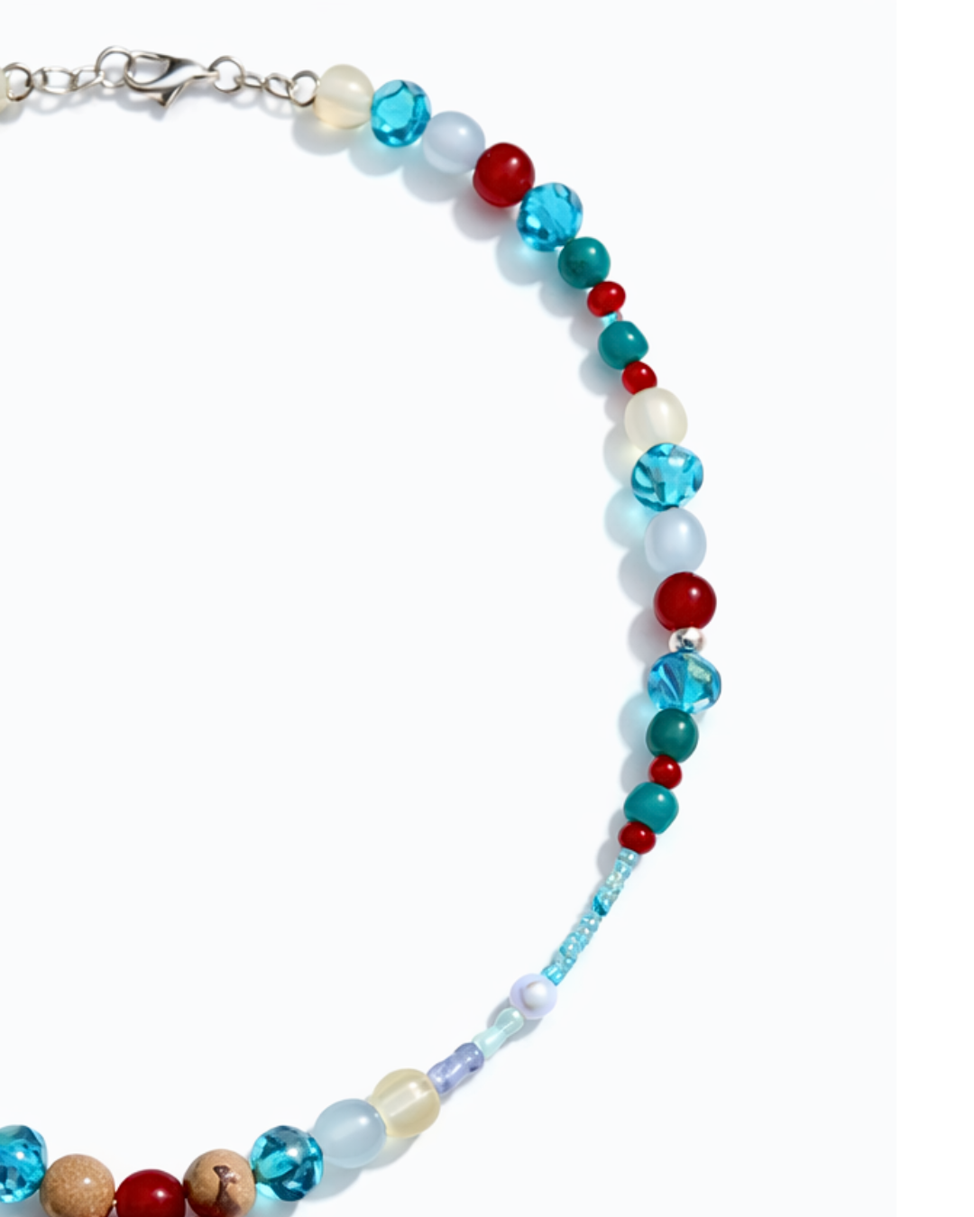 Red and Blue Beaded - Necklace