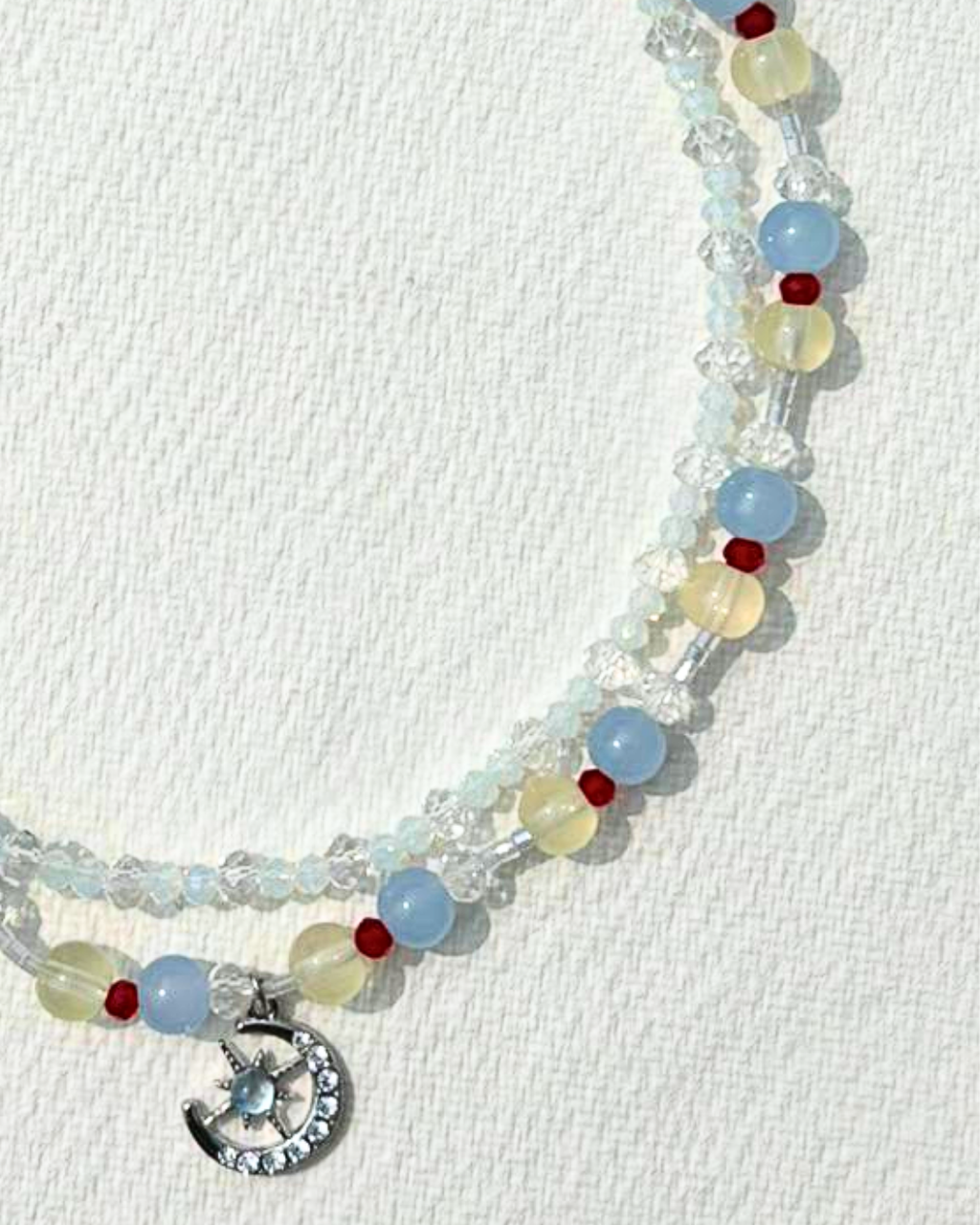 Layered Moon beaded - Necklace