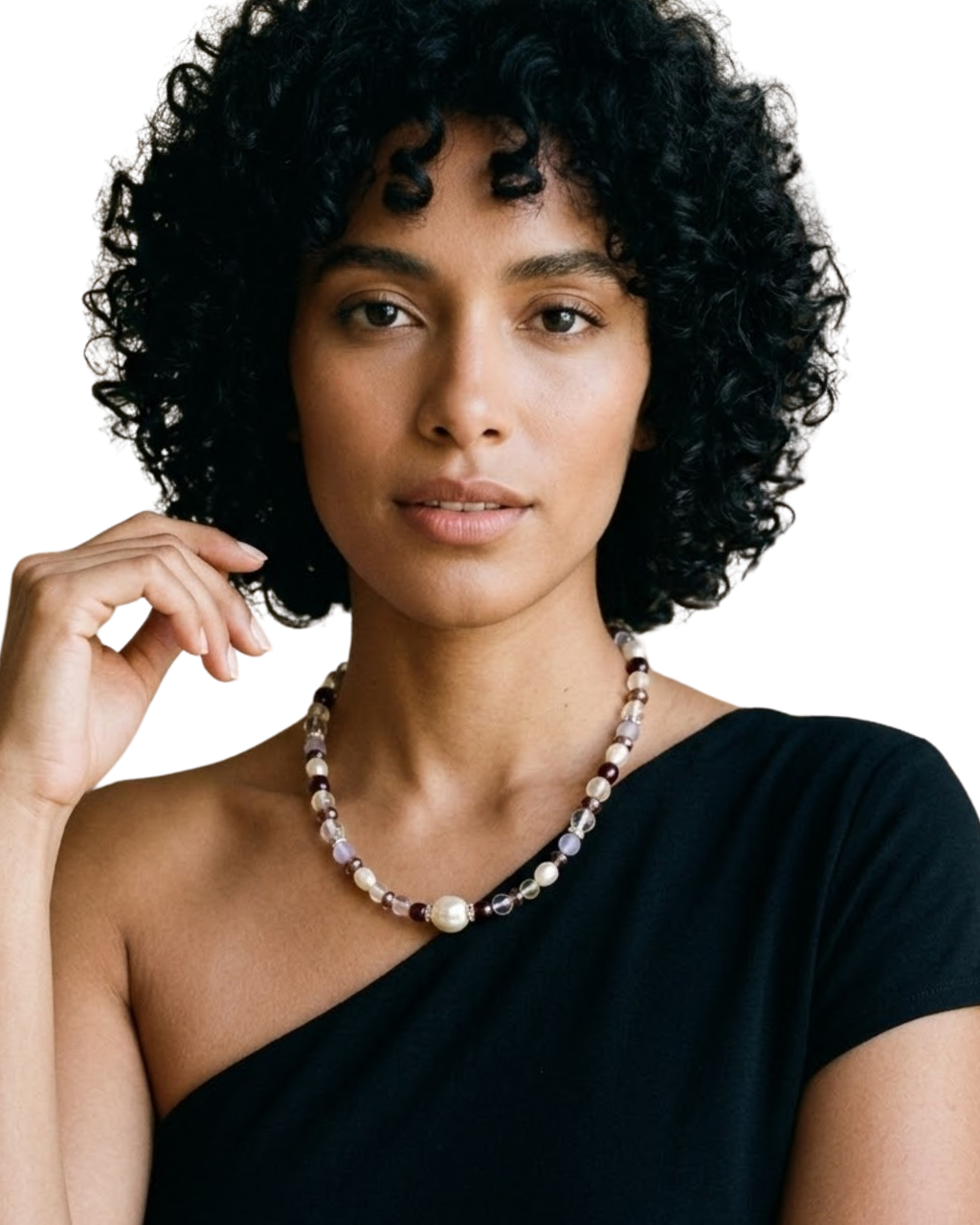 Multi crystal beaded necklace