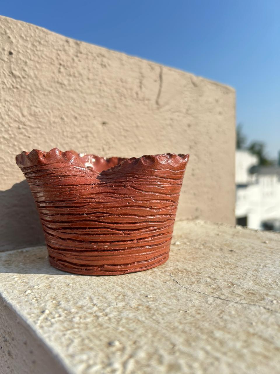 Asymmetric Handbuilt Decorative Vase